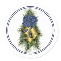 Gold Bells Holiday Sticker