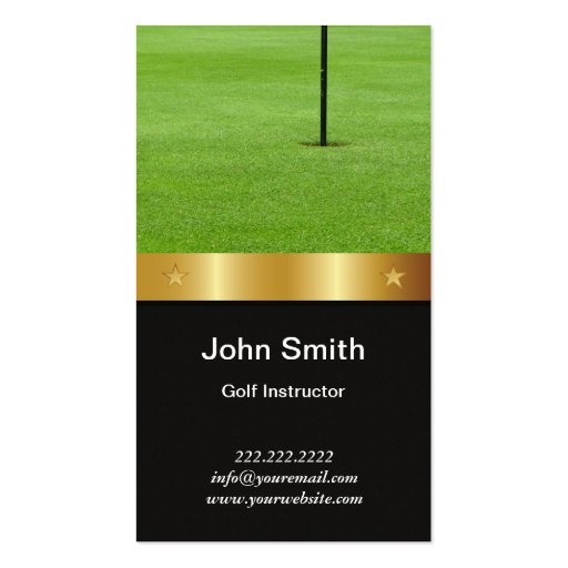 Gold Belt Golf Instructor Business Card (front side)