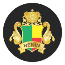 Gold Benin Round Sticker
