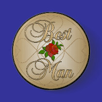Gold Best Man Button