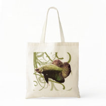 Gold Betta Siamese Fighting Fish Tote Bags