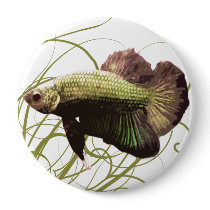 Gold Betta Siamese Fighting Fish Pins