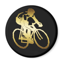 GOLD BIKE RIDER magnets