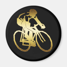 GOLD BIKE RIDER REFRIGERATOR MAGNET