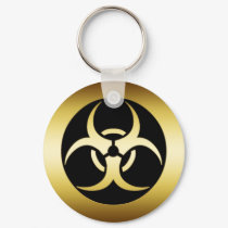 GOLD BIO-HARZARD SYMBOL keychains