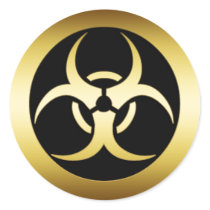 GOLD BIO-HARZARD SYMBOL STICKERS