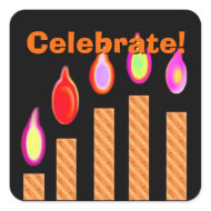 Gold Birthday Candles - Celebrate! sticker