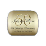 Gold Black 50th Wedding Anniversary Favor Jelly Belly Candy Tin at Zazzle