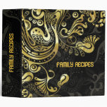 Gold & Black Abstract Swirls Vinyl Binder