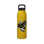 Gold Black and White Cheerleader Water Bottles