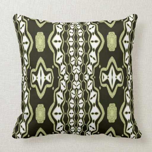 Gold Black and White Geometric American MoJo Pillo Throw Pillows