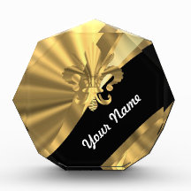 Gold & black fleur de lys acrylic award