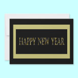 gold black happy new year invitations