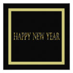 gold black happy new year invitations