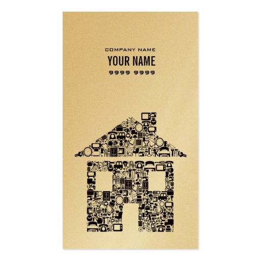 Gold & Black House Real Estate Business Card (front side)