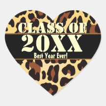 Gold Black Leopard Best Year Ever Graduation Class Stickers