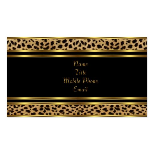 Gold Black Leopard Business Cards (back side)