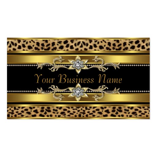 Gold Black Leopard Business Cards (front side)