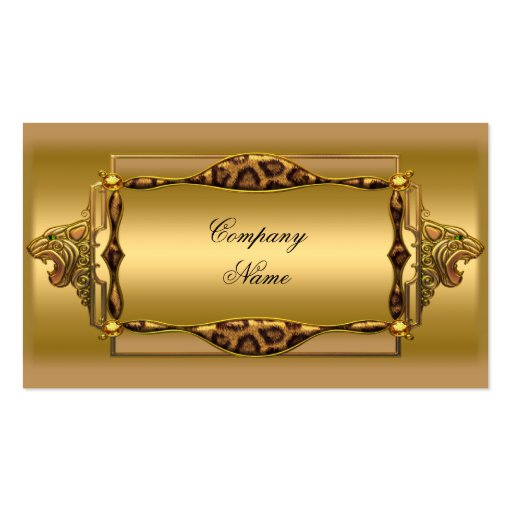 Gold Black Leopard Gold Elegant Boutique 4 Business Card (front side)