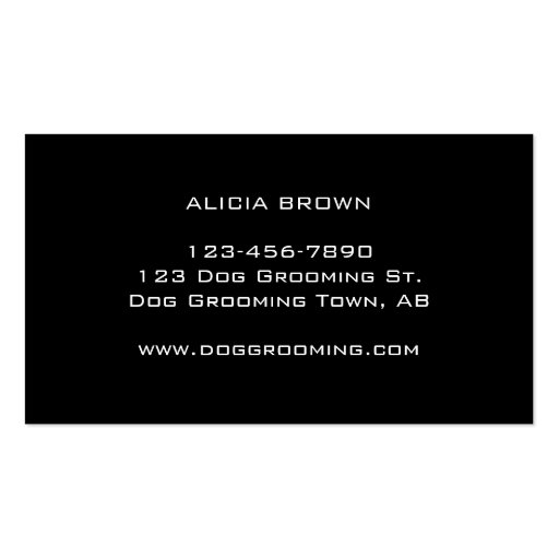 Gold Black Monogram Dog Grooming Business Cards (back side)