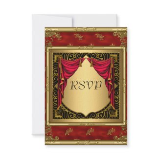 Gold Black Red retro Invitation