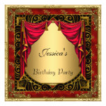 Gold Black Red retro Invitation