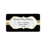 gold black  ,return address label