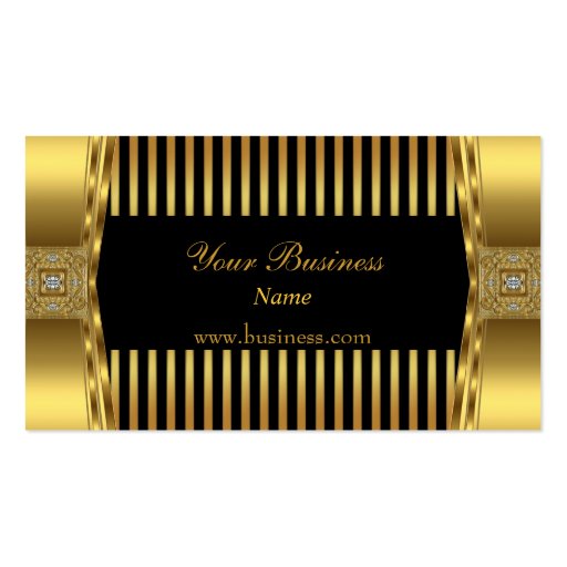 Gold Black Stripe Jewel Company Business Cards (front side)