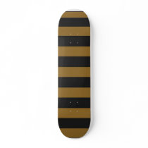 Gold/Black Striped Skateboard