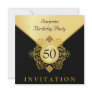Gold Black Surprise Birthday Party Invitations Gold Black Surprise Birthday Party Invitations