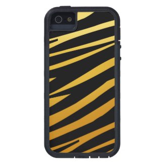 Gold Black Tiger Stripes Pattern iPhone 5 Case