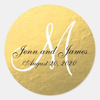 Gold Shimmer Wedding Stickers
