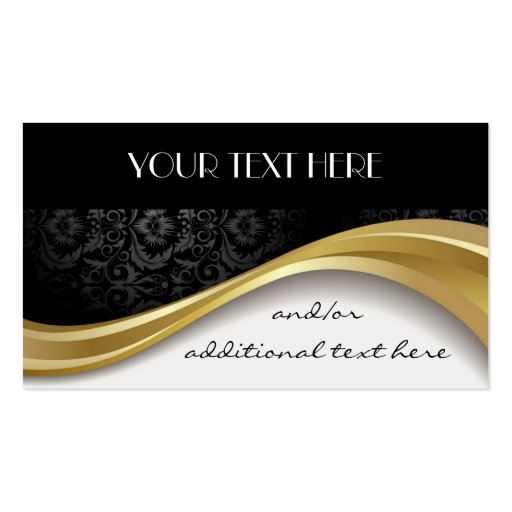 Gold, Black & White Business Card