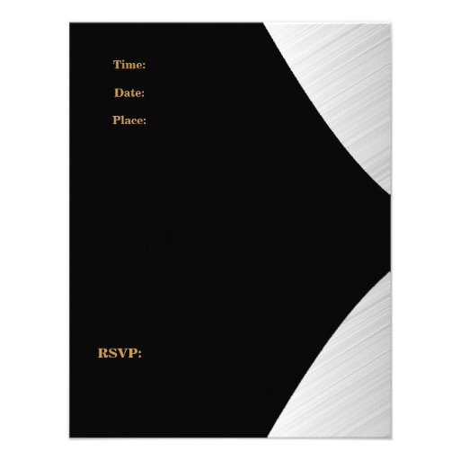Gold Black White Invite 50th Birthday Party
