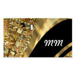 Gold bling & black swirl pattern business card templates