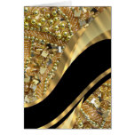 Gold bling & black swirl pattern cards