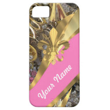 Gold bling fleur de lys iPhone 5 covers