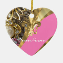 Gold bling fleur de lys ornament