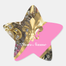 Gold bling fleur de lys sticker