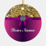 Gold bling & magenta ornaments