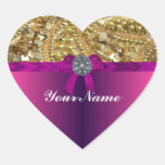 Gold bling & magenta sticker