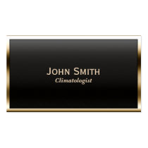 Gold Border Climatologist Business Card