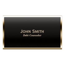 Gold Border Debt Counselor Business Card
