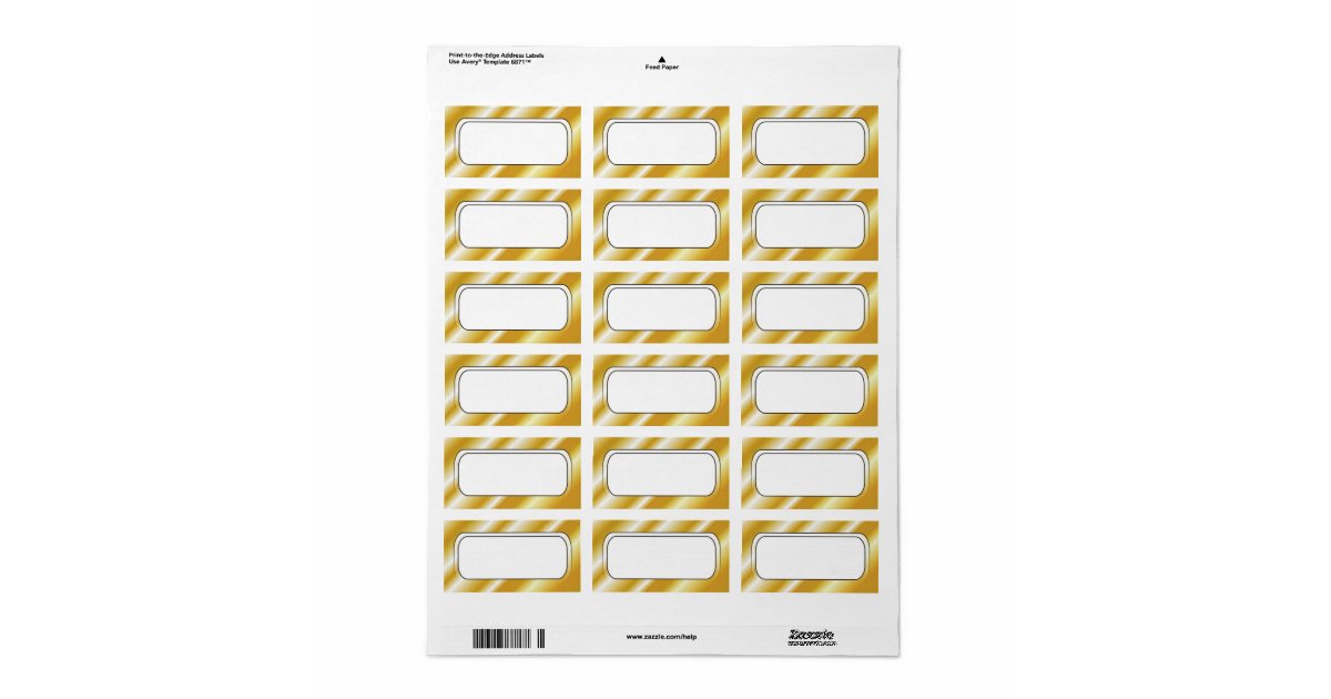 Gold Border Frame Blank Address Labels Zazzle