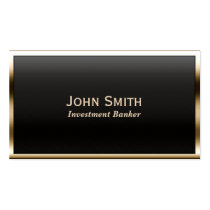 Gold Border Investment Banker Business Card
