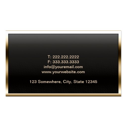 Gold Border Plastic Surgeon Business Card (back side)