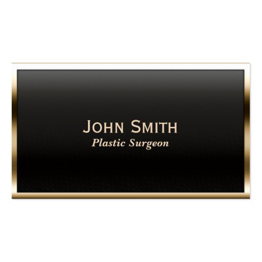 Gold Border Plastic Surgeon Business Card (front side)