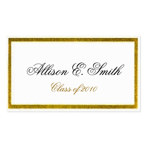 Gold Bordered Graduation Name Card Business Card Templates (front side)