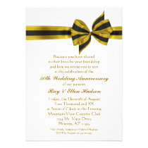 Gold Bow 50th Anniversary Party Invitations invitations