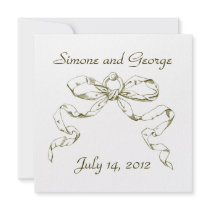 Gold Bow Swag Wedding Invitation